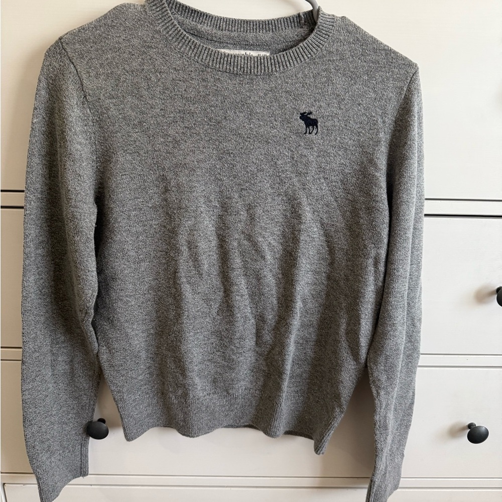 Abercrombie Kids Gray Crewneck Sweater Classic Knit